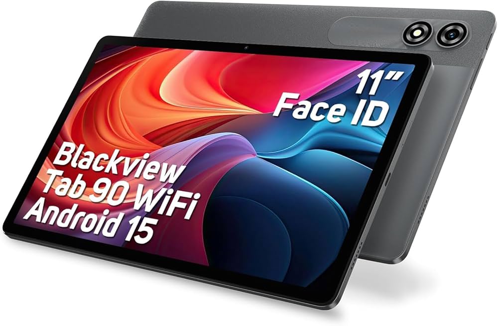 Blackview Tab 90 WiFi Tablet Android 15 da 11 pollici, 12 (4 + 8 espandibile)GB RAM & 128GB ROM(TF 2TB), Octa-core T606, Doppia Fotocamera 13 MP + 8 MP, 8200 mAh/WiFi 5G/Face ID/Widevine L1/GPS/BT 5.0 - immagine 2